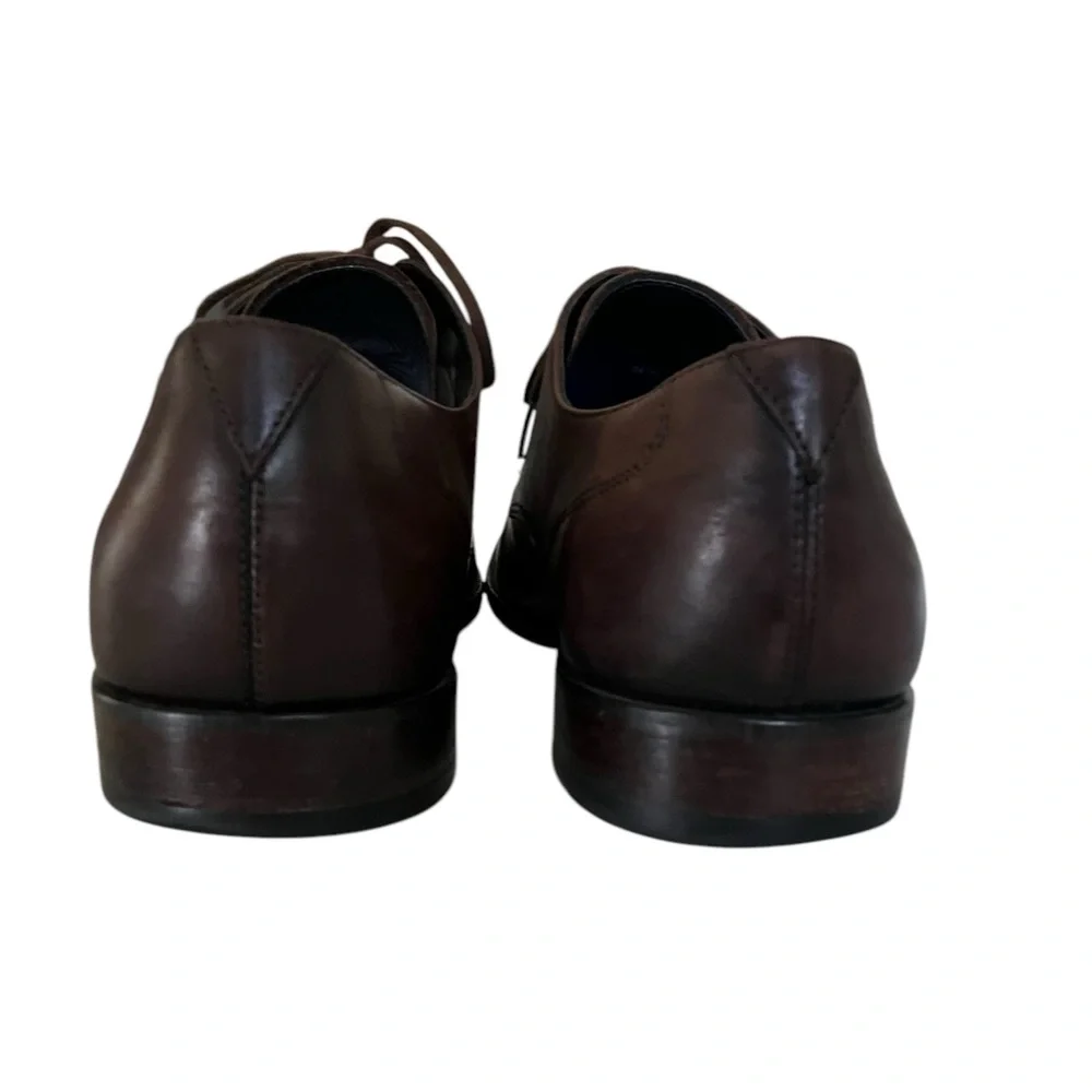 John Varvatos Luxe Oxford Brown Leather Plain Toe Dress Shoes Men’s Size 11 - Picture 8 of 16